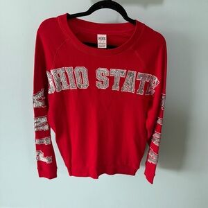 Victoria's Secret PINK Ohio State Buckeyes Bling Sequin Crewneck Sweatshirt XS N